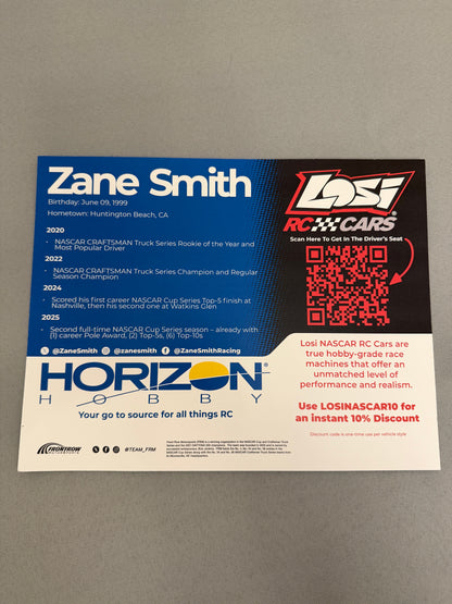 Zane Smith #38 2025 Horizon Hobby Nascar Hero Card