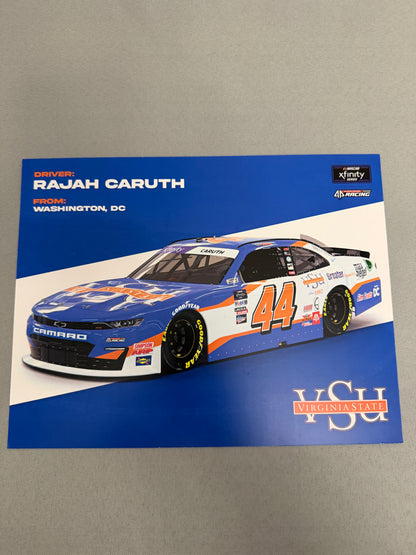 Rajah Caruth #44 2022 Virginia State University Nascar Hero Card