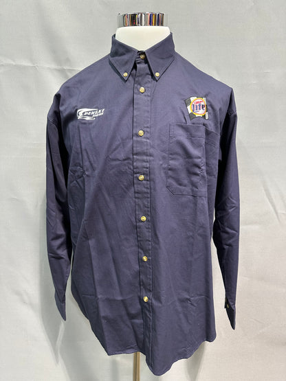 Rusty Wallace #2 Miller Lite Nascar Team Issued Button Up Shirt Size Large