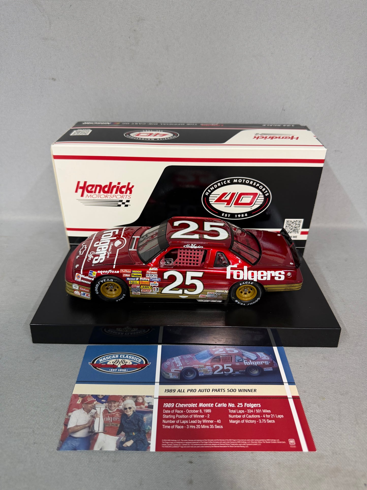 Ken Schrader #25 1989 Charlotte Win Folgers Liquid Color Nascar Diecast