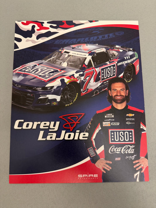 Corey Lajoie #7 2022 USO Nascar Hero Card