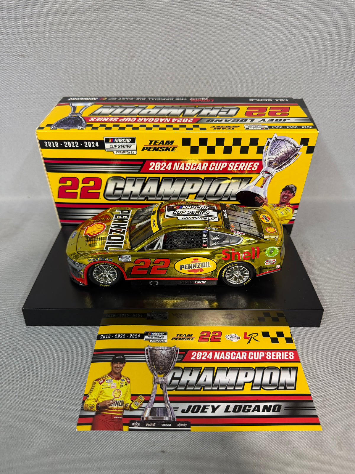 Joey Logano #22 2024 Shell Pennzoil Champion Color Chrome Nascar Diecast