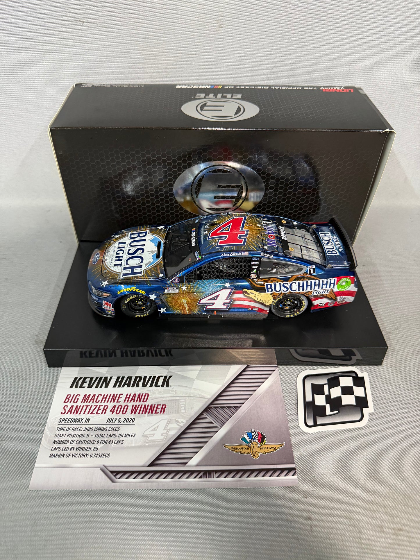 Kevin Harvick #4 2020 Indianapolis Win Busch Light Fireworks Elite Liquid Color Nascar Diecast
