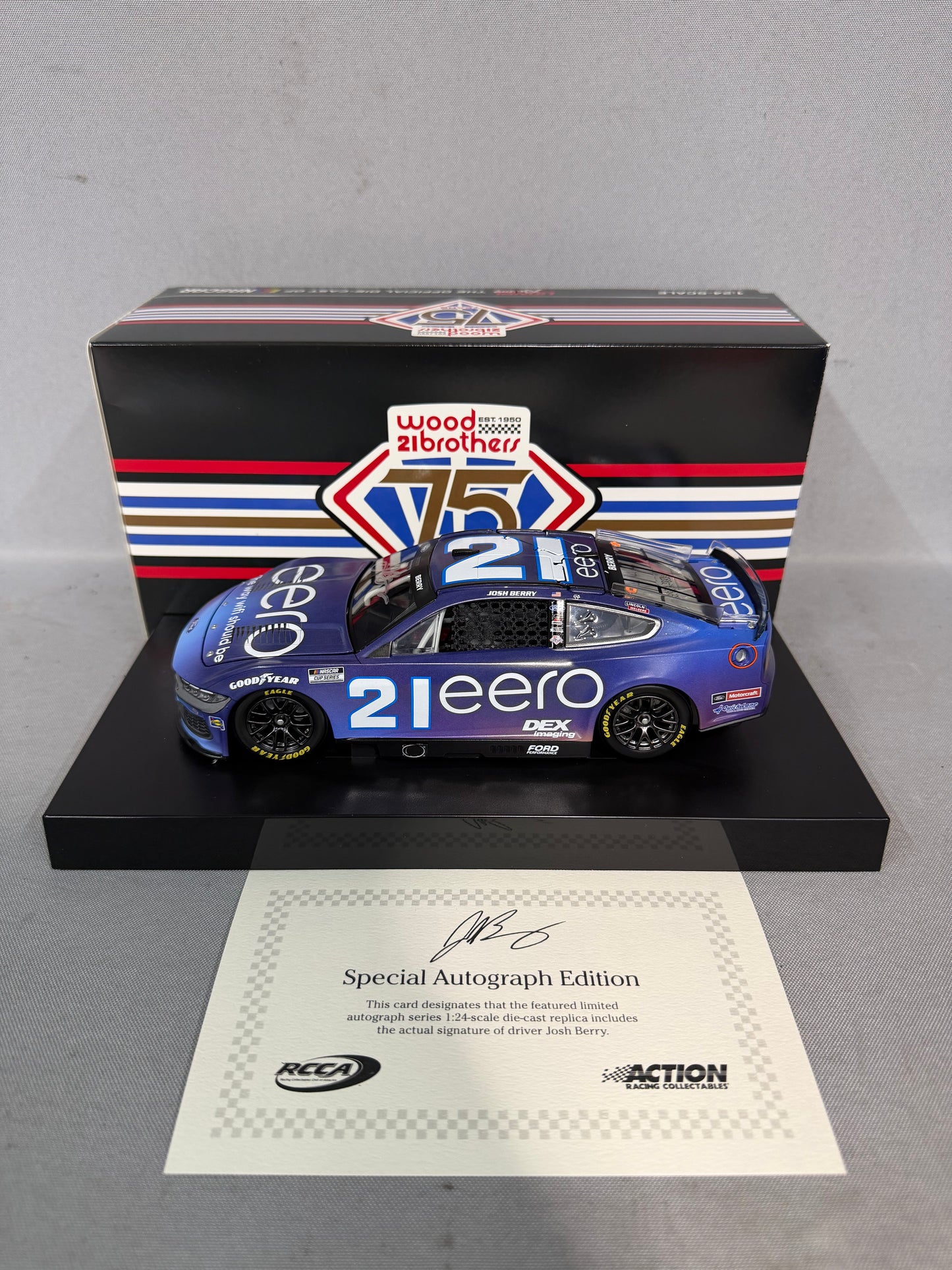 Josh Berry #21 2025 EERO Nascar Autographed Diecast