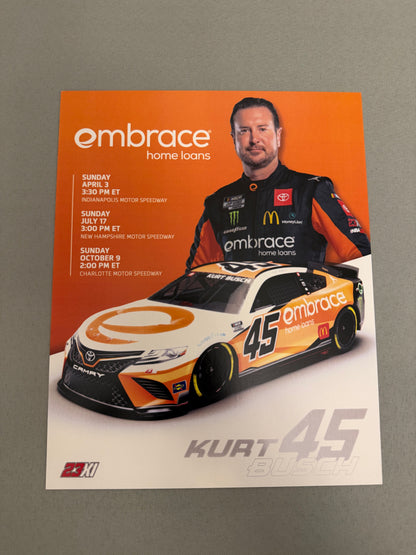 Kurt Busch #45 2022 Embrace Nascar Hero Card