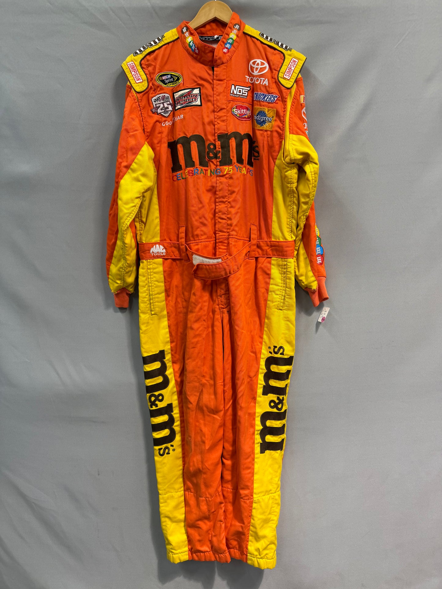 Kyle Busch #18 2016 M&M’s 75 Years Nascar Crew Firesuit C-54 W-42 L-28