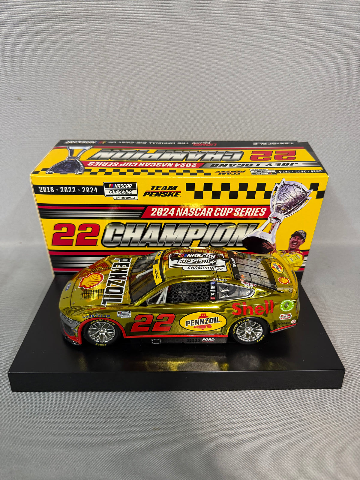 Joey Logano #22 2024 Shell Pennzoil Champion Color Chrome Nascar Diecast
