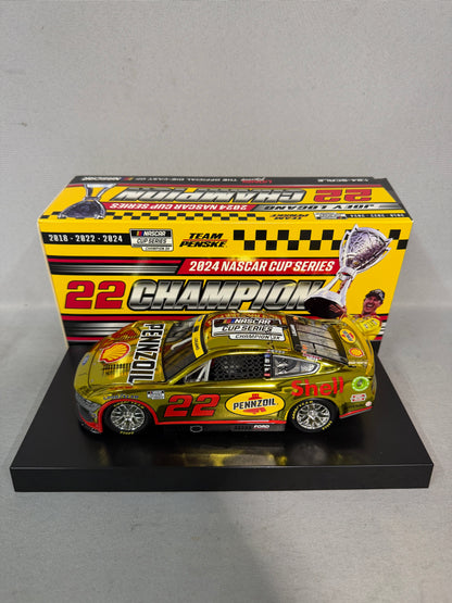 Joey Logano #22 2024 Shell Pennzoil Champion Color Chrome Nascar Diecast