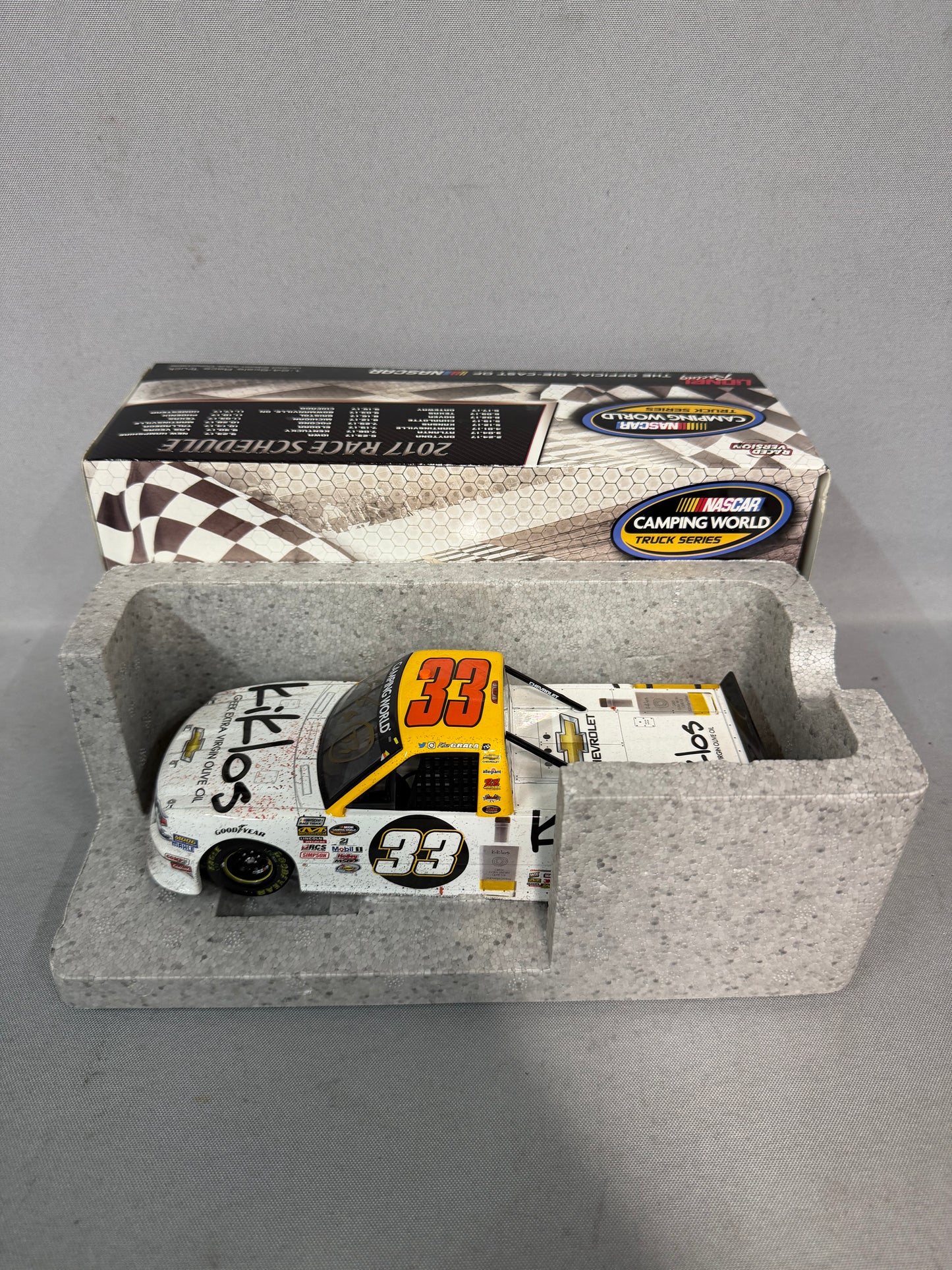 Kaz Grala #33 2017 Daytona Kiklos Greek Olive Oil Nascar Autographed Diecast
