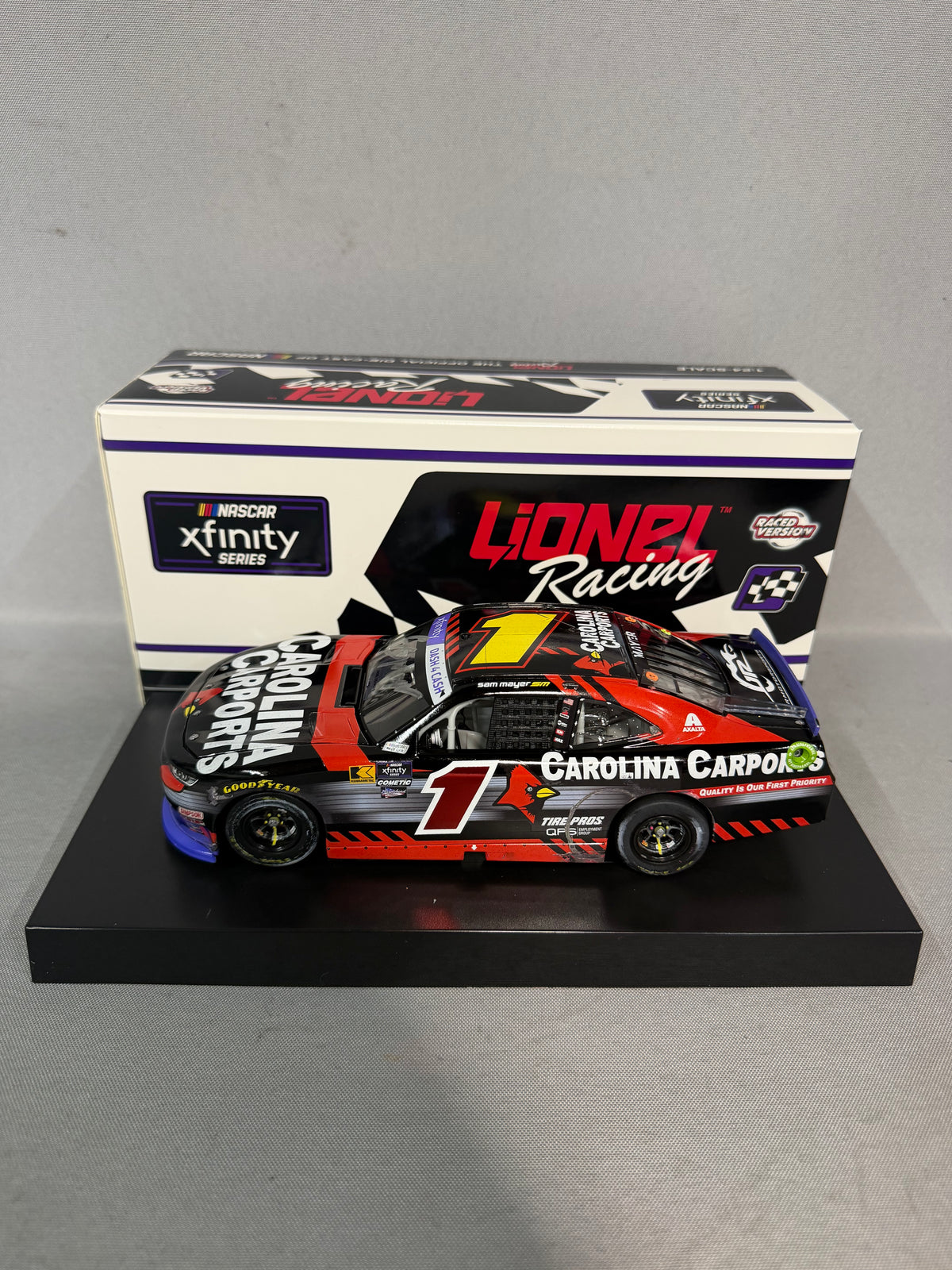 Sam Mayer #1 2024 Texas Win Carolina Carports Nascar Autographed Diecast