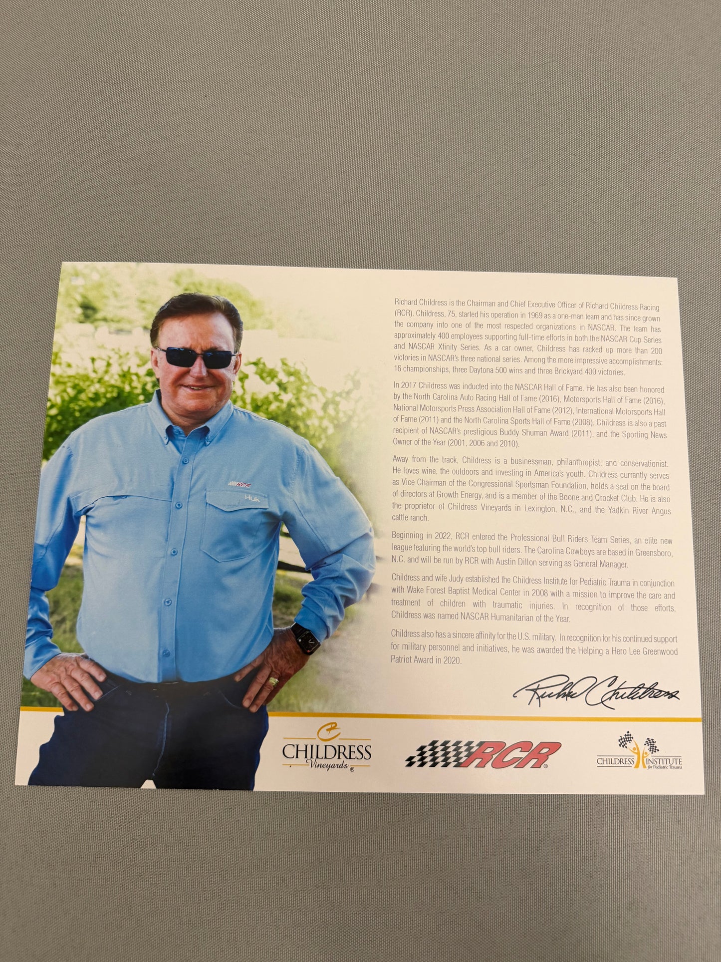 Richard Childress 2023 RCR Nascar Hero Card