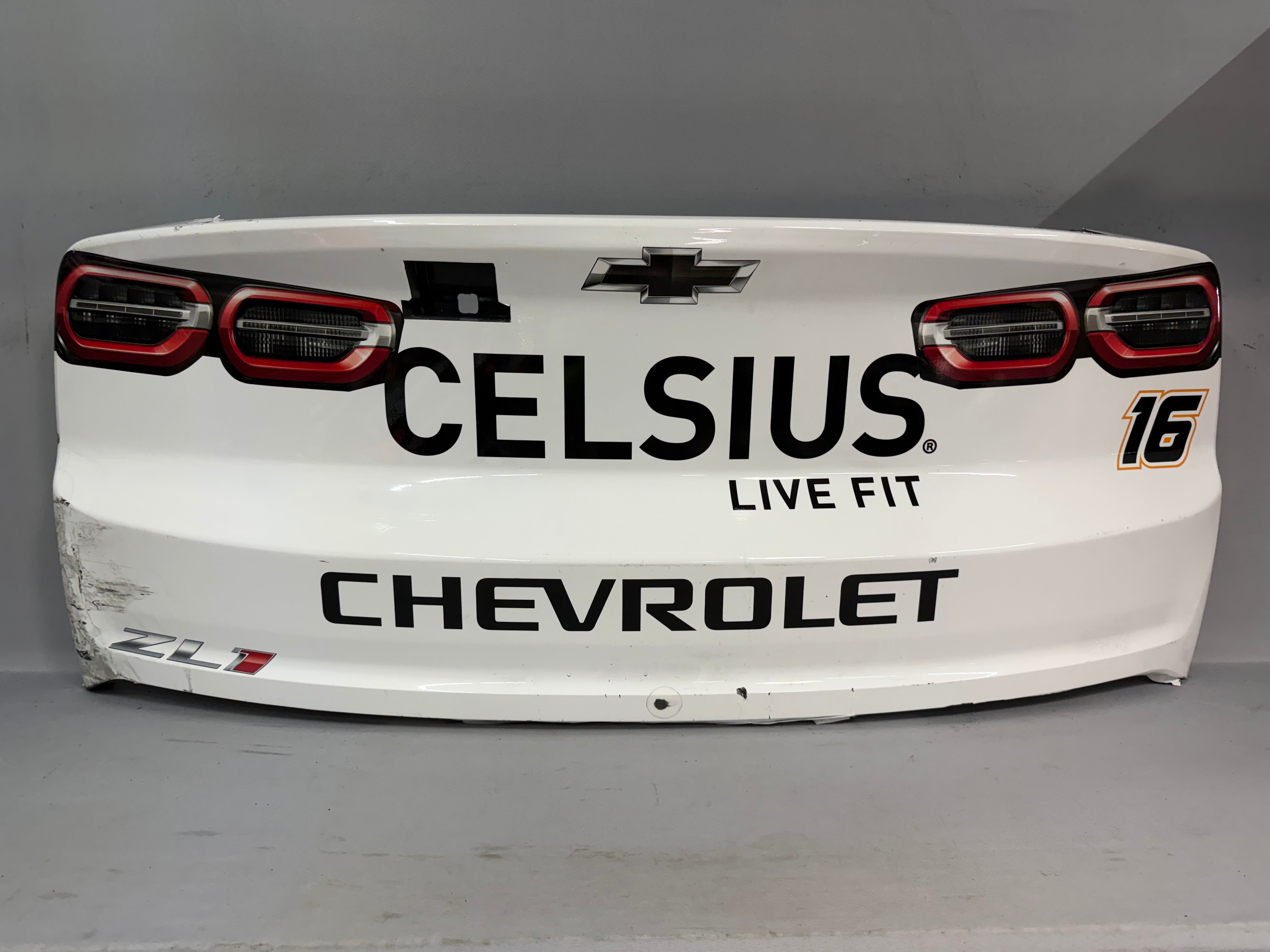 AJ Allmendinger #16 2025 WWTR Gateway Celsius Nascar Rear Bumper – Race ...