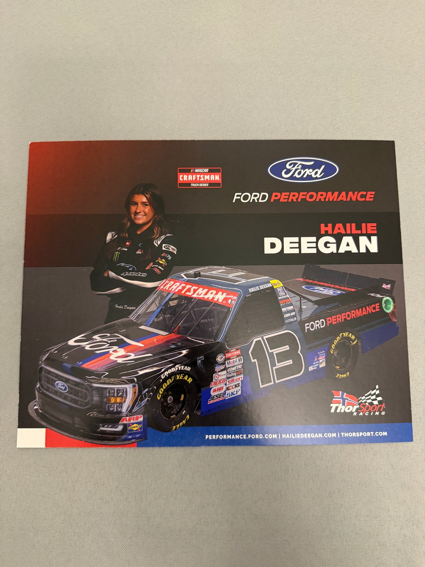 Hailie Deegan #13 2023 Ford Performance Nascar Hero Card