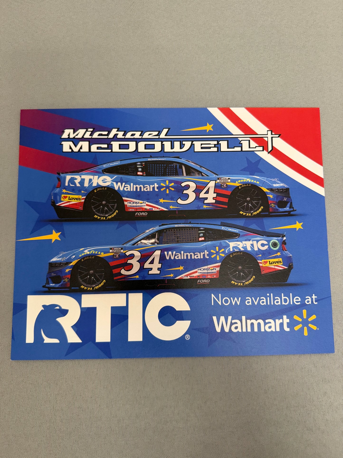 Michael McDowell #34 2024 Walmart Rtic Nascar Hero Card