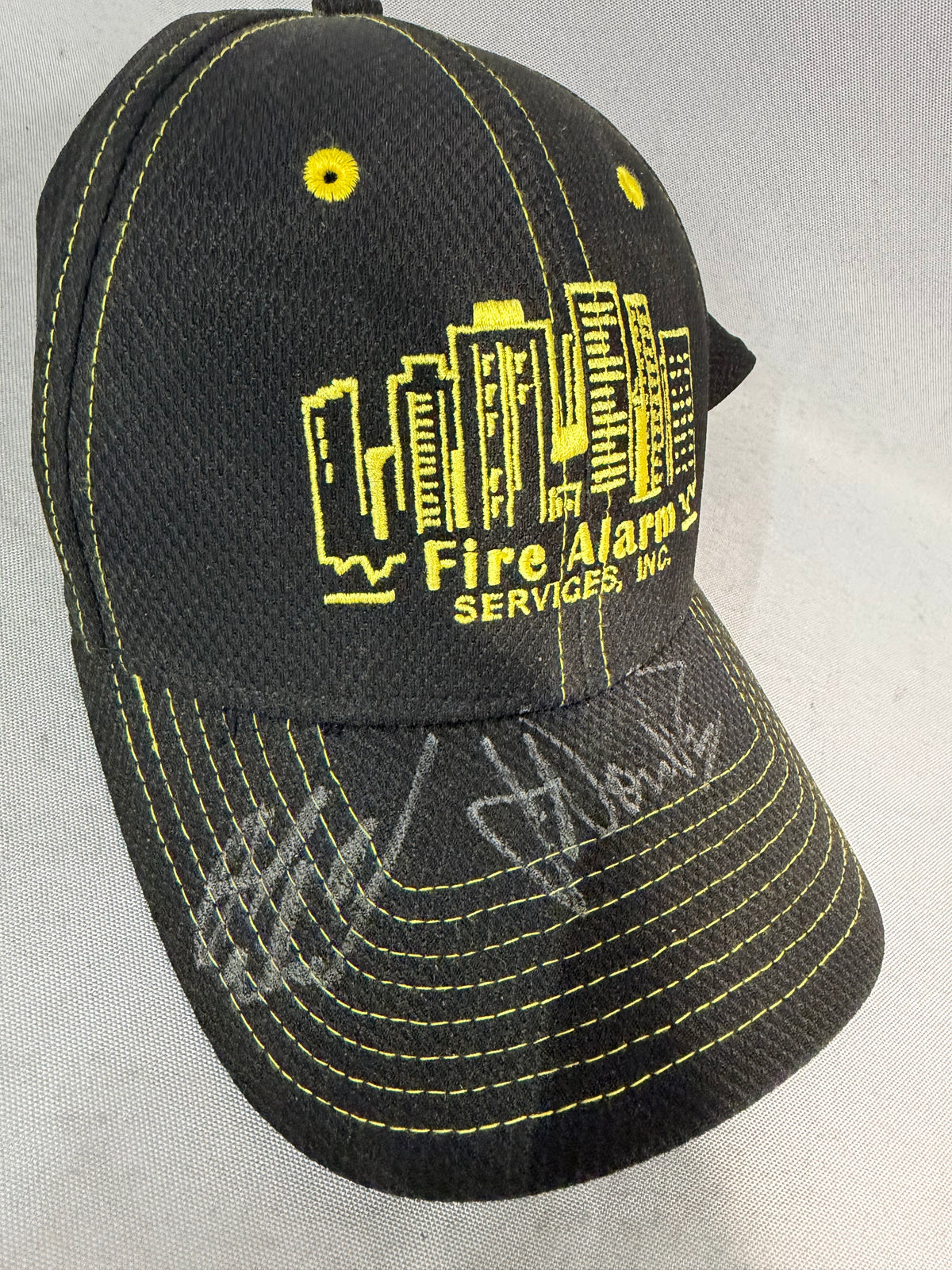John Hunter Nemechek #8 Fire Alarm Services Nascar Dual Autographed Team Issued Hat