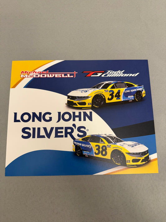 Michael McDowell Todd Gilliland 2024 Long John Silvers Nascar Hero Card
