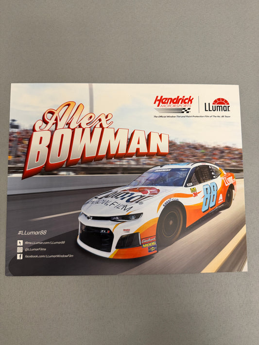 Alex Bowman #88 2019 Llumar Nascar Hero Card