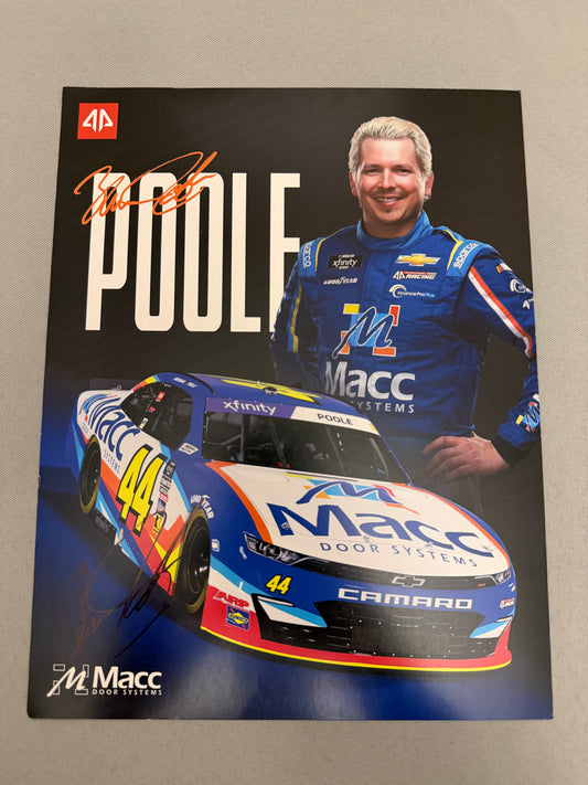 Brennan Poole #44 2024 Macc Door Systems Autographed Nascar Hero Card