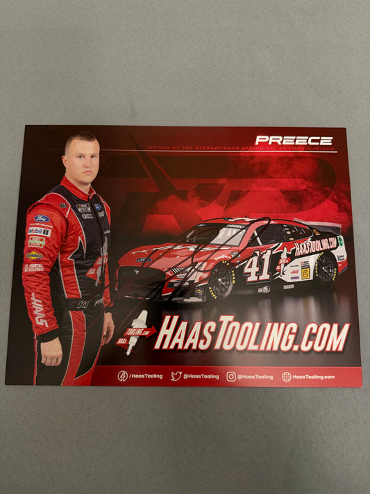 Ryan Preece #41 2023 Haas Tooling Autographed Nascar Hero Card