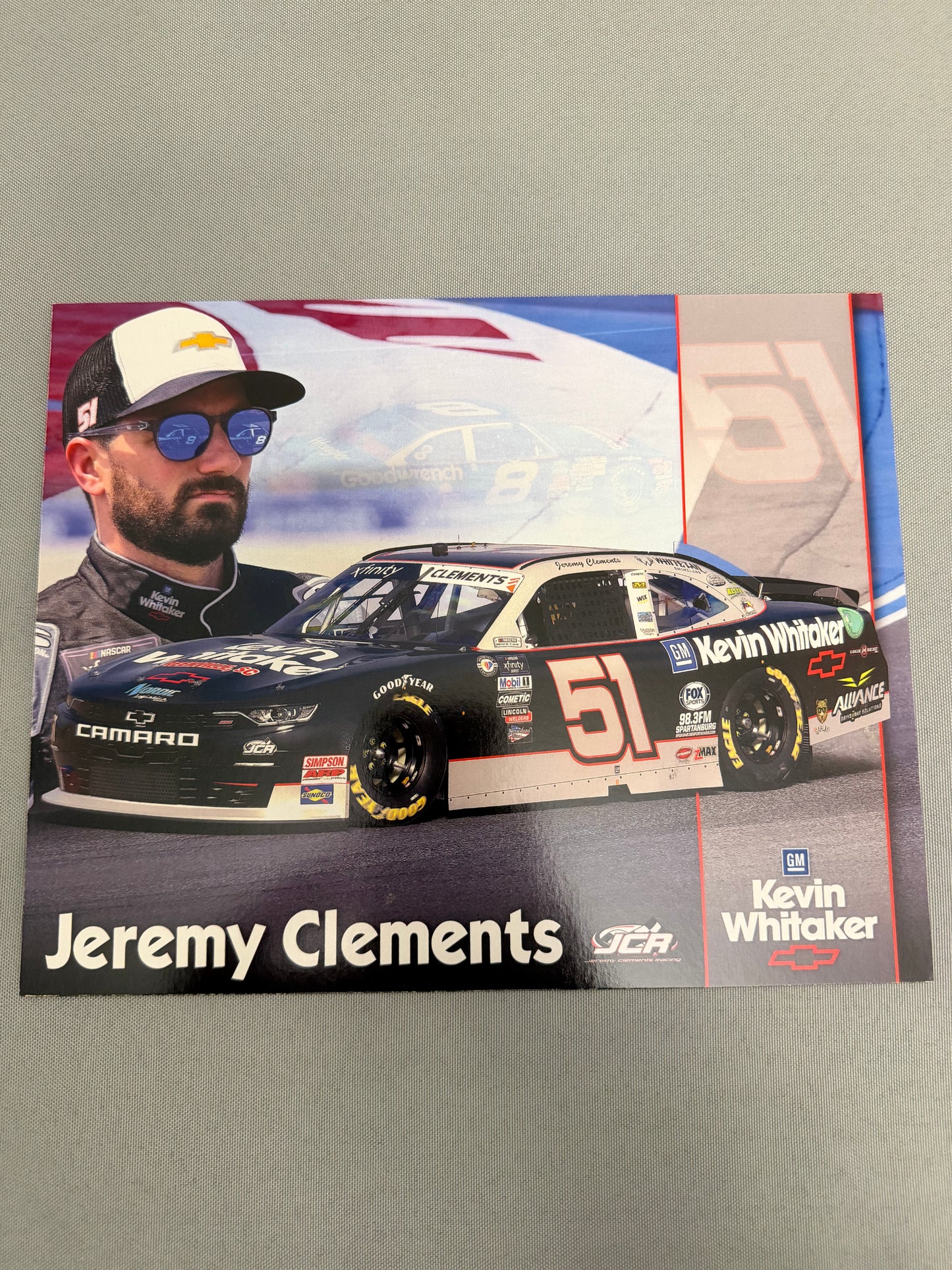 Jeremy Clements 2023 #51 Kevin Whitaker Throwback Nascar Hero Card