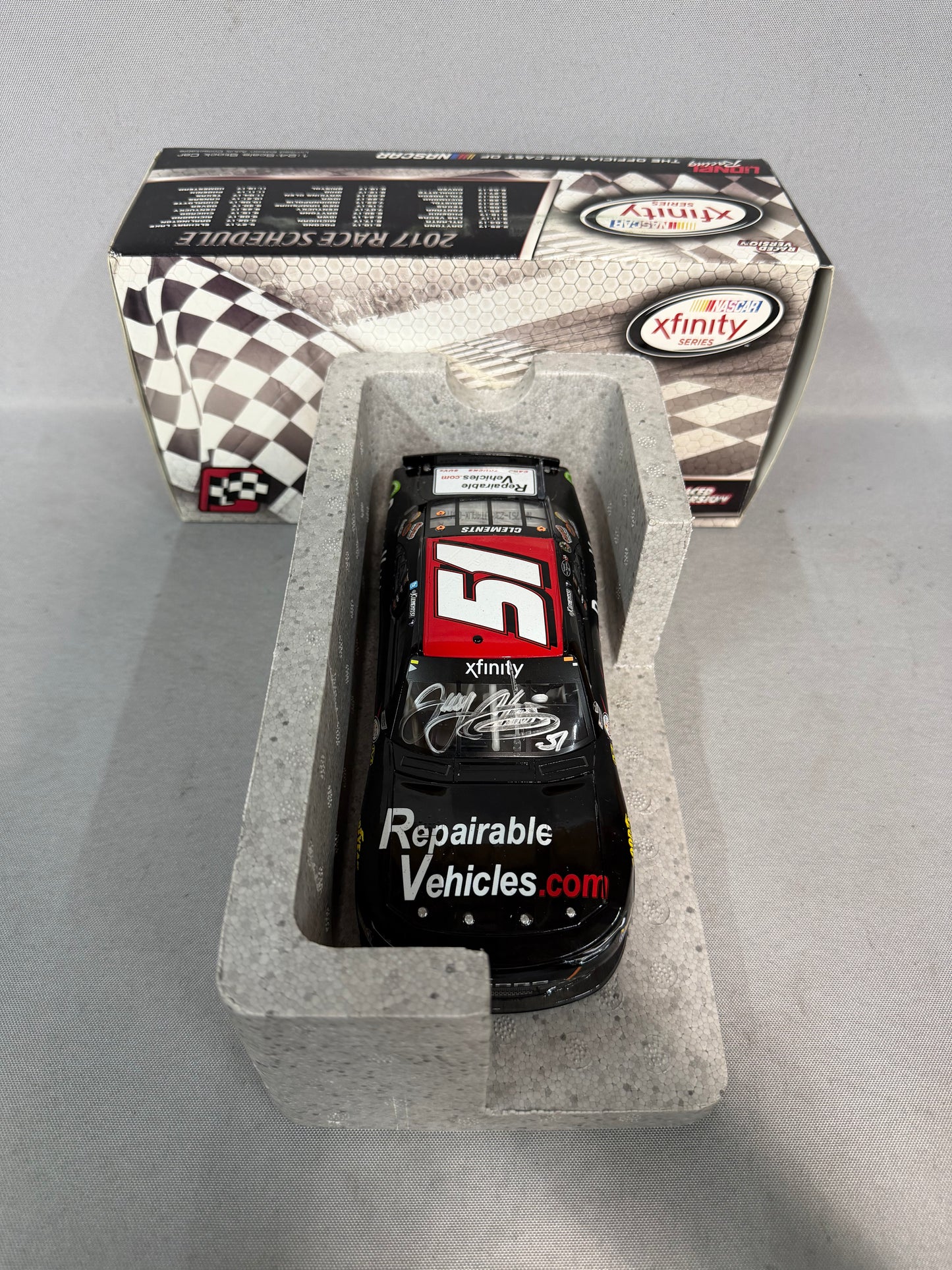 Jeremy Clements #51 2017 Road America Win RepairableVehicles Nascar Autographed Diecast