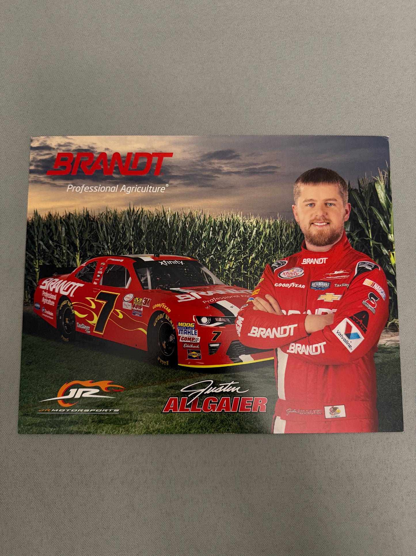 Justin Allgaier #7 2016 Brandt Nascar Hero Card