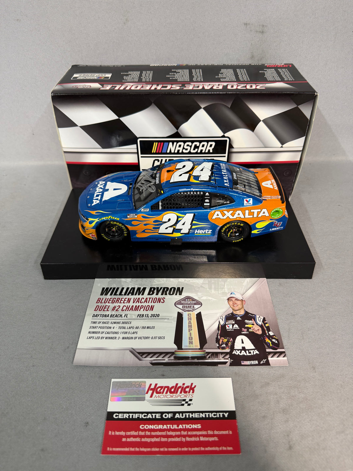 William Byron #24 2020 Daytona Duel #2 Win Axalta Nascar Autographed Diecast