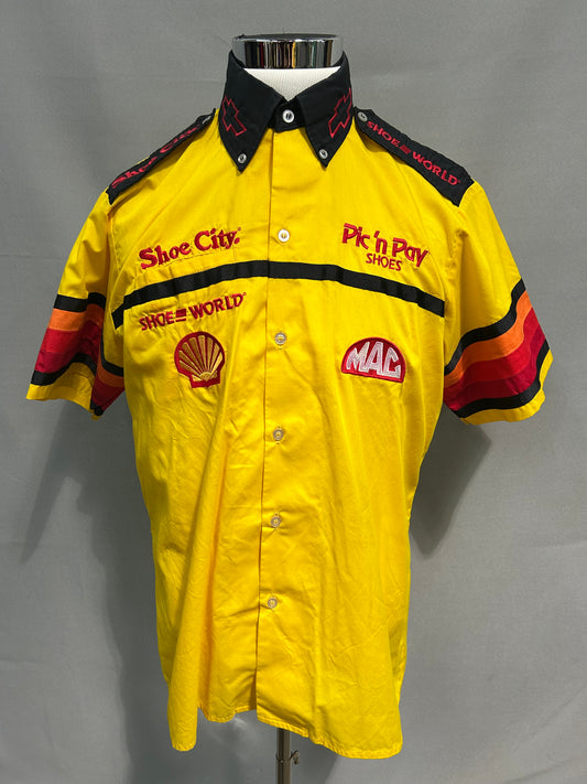Dale Jarrett #32 Pic N Pay Shoes Nascar Pit Crew Shirt Size Large