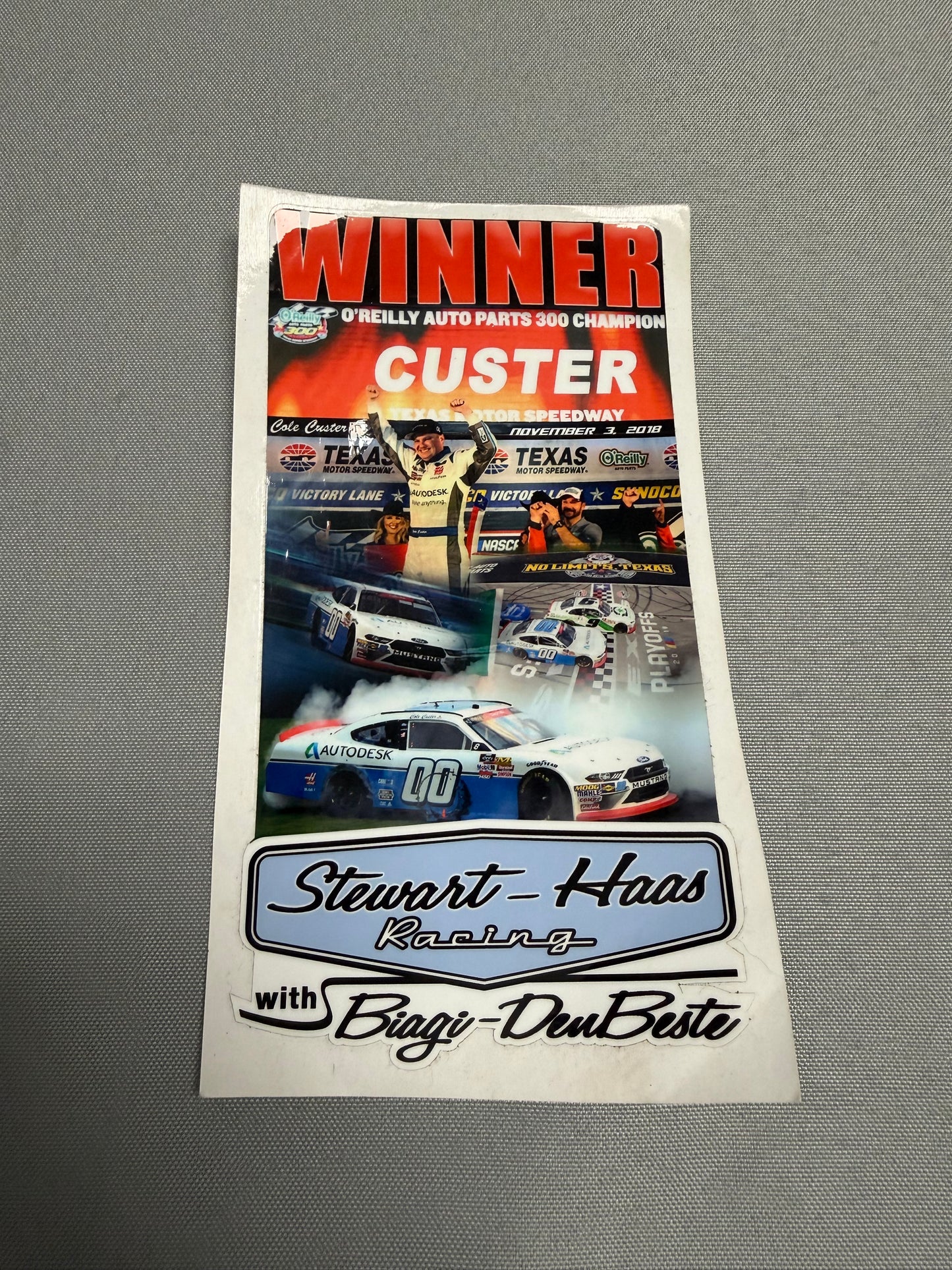 Cole Custer #00 2018 Texas Win Nascar Team Issued Decal