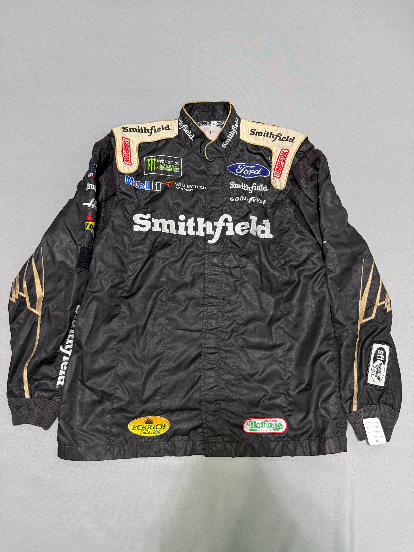 Aric Almirola #10 Smithfield Nascar 2 Piece Crew Firesuit C-44 W-34 L-30