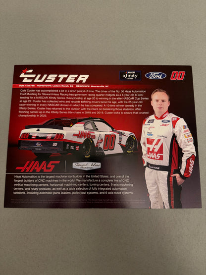Cole Custer #00 2023 Haas Tooling Autographed Nascar Hero Card