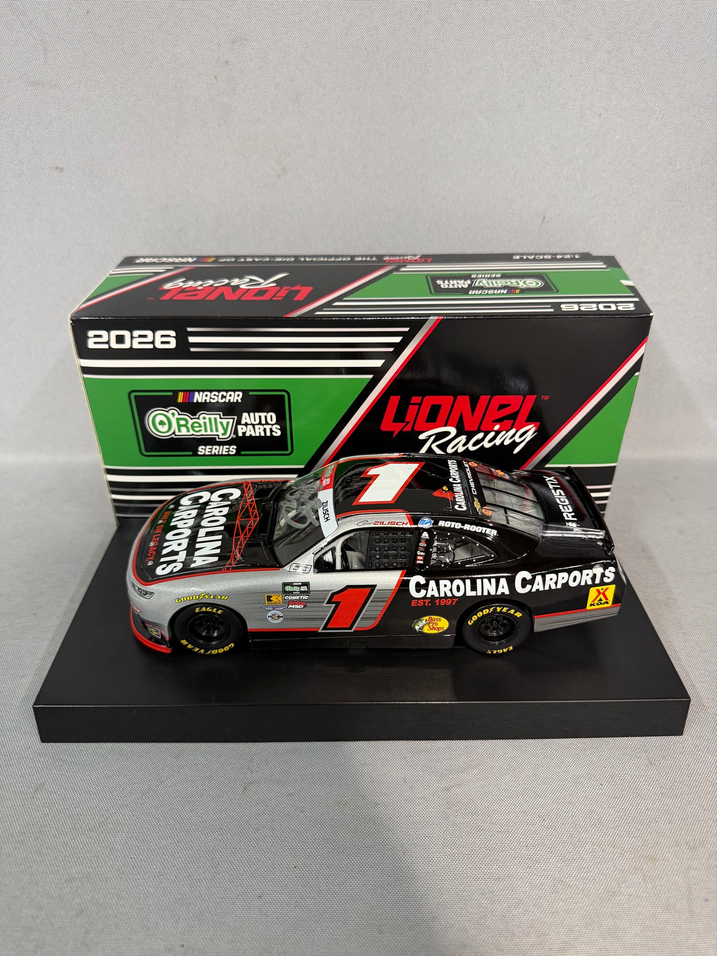 Connor Zilisch #1 2026 Carolina Carports Nascar Autographed Diecast