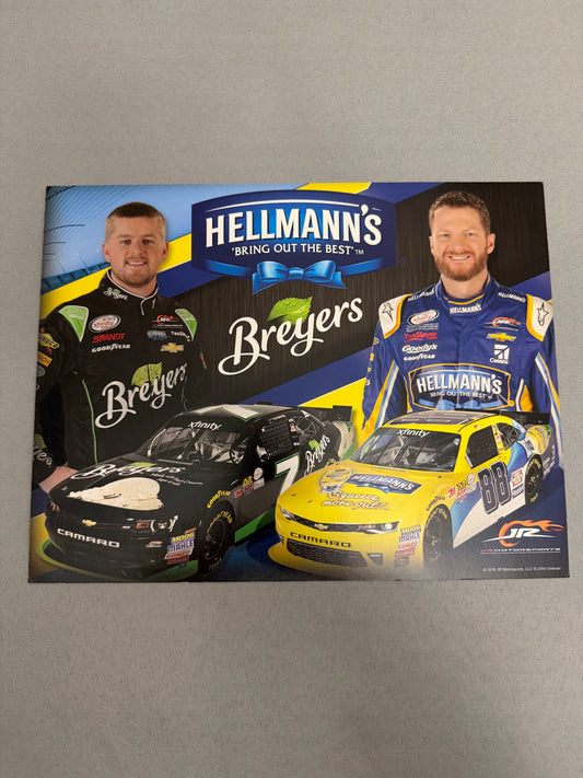 Dale Earnhardt Jr Justin Allgaier 2016 Breyers Suave Nascar Hero Card