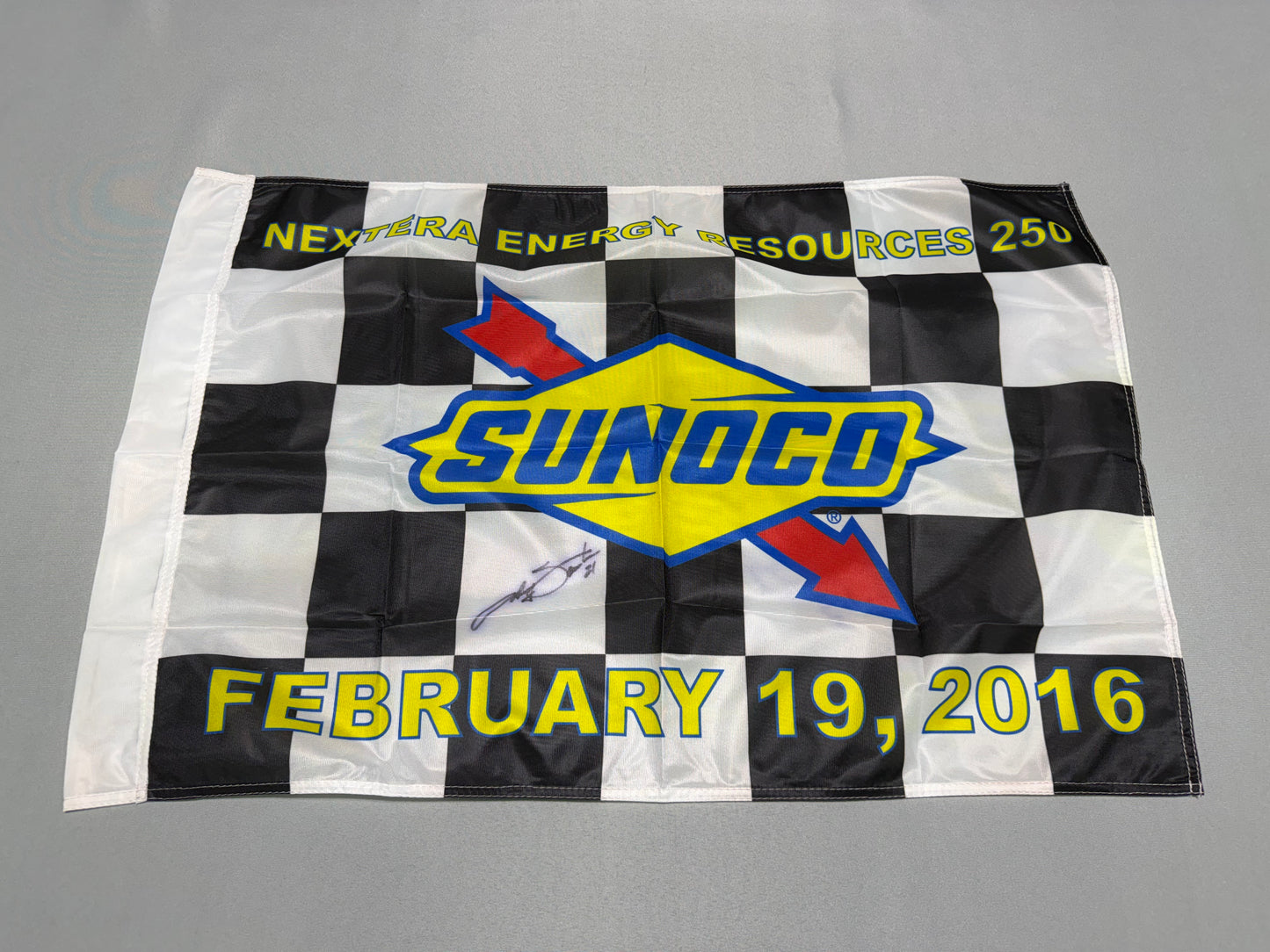 Johnny Sauter #21 2016 Daytona Nascar Victory Lane Checkered Flag