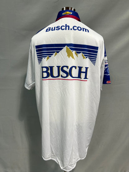 Kevin Harvick #4 2016 Autographed Busch Light Throwback Nascar Crew Shirt Size XL Tall