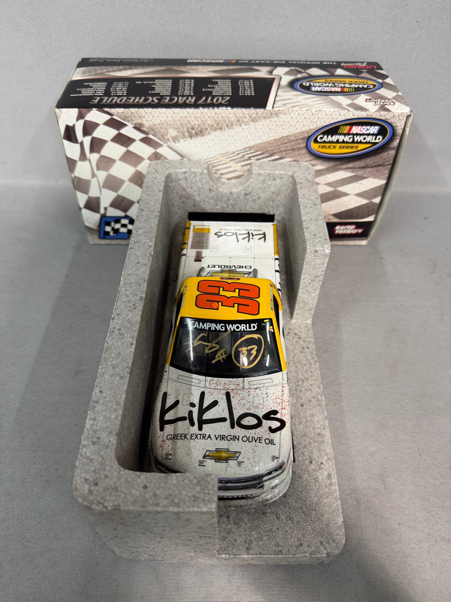 Kaz Grala #33 2017 Daytona Kiklos Greek Olive Oil Nascar Autographed Diecast