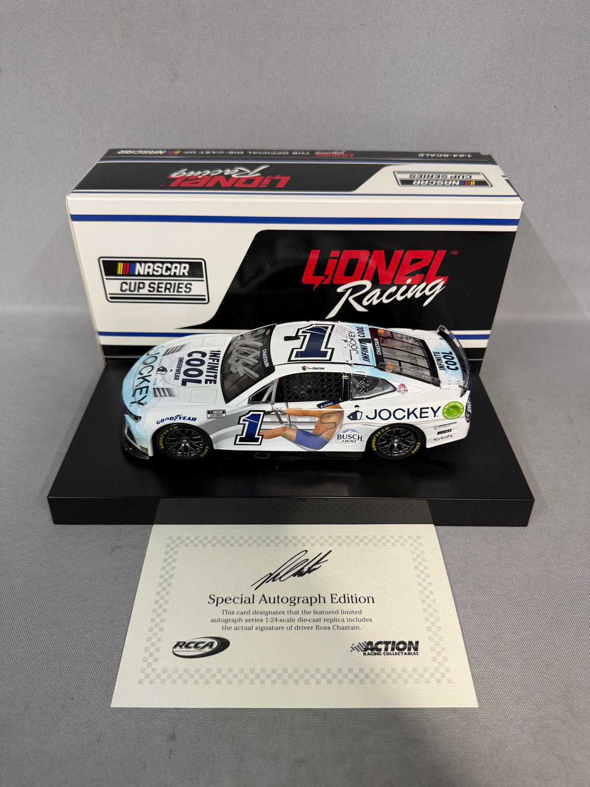 Ross Chastain #1 2024 Jockey Infinite Cool Nascar Autographed Diecast