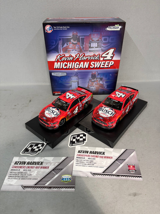 Kevin Harvick #4 2020 Michigan Win Busch Light Apple Elite Sweep Set Nascar Diecast