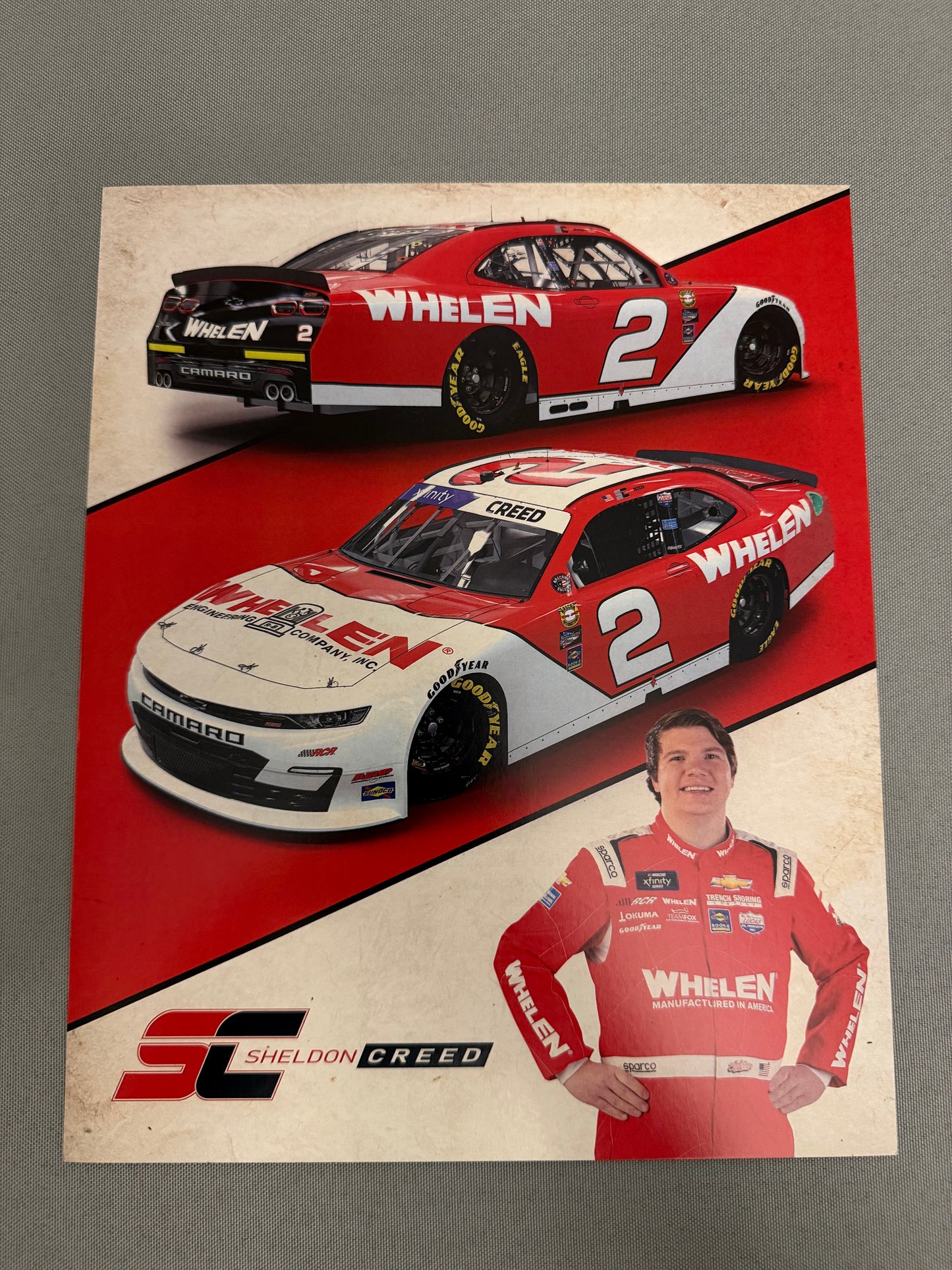 Sheldon Creed #2 2022 Whelen Throwback Nascar Hero Card