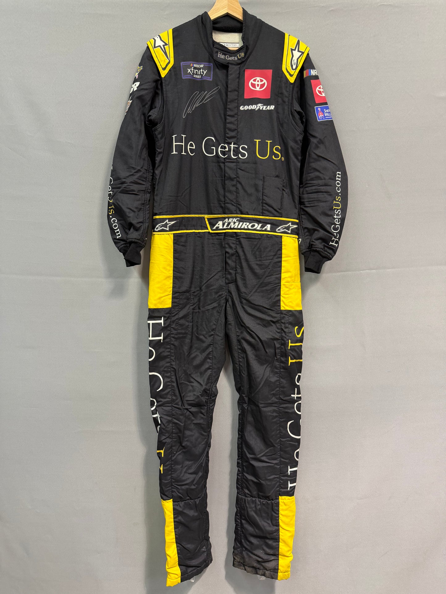 Aric Almirola #19 2024 He Gets Us Nascar Autographed Driver Firesuit