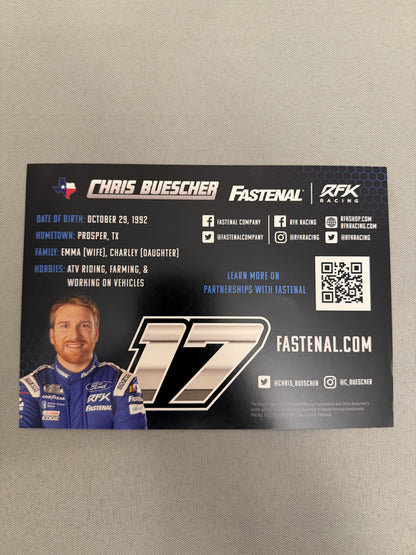 Chris Buescher #17 2023 Fastenal Nascar Hero Card