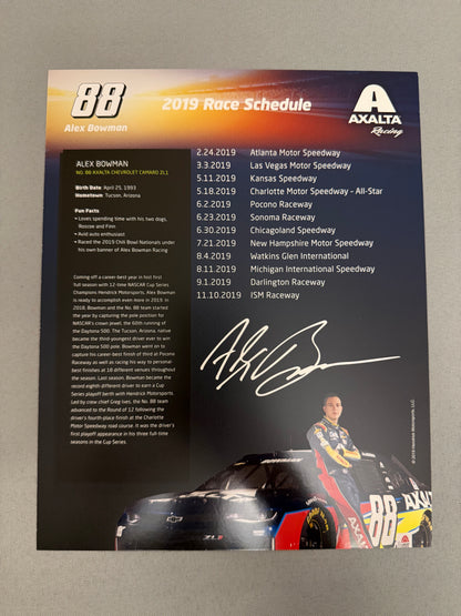 Alex Bowman #88 2019 Axalta Nascar Hero Card