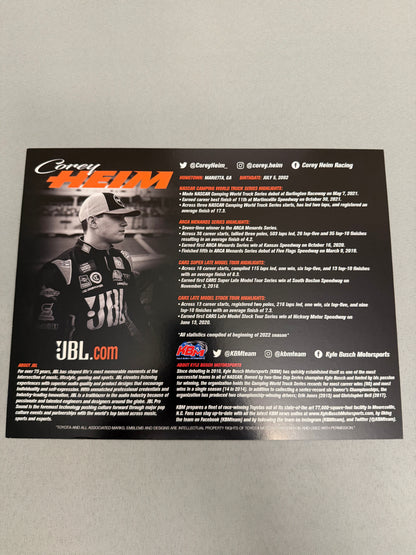 Corey Heim #51 2022 JBL Nascar Hero Card