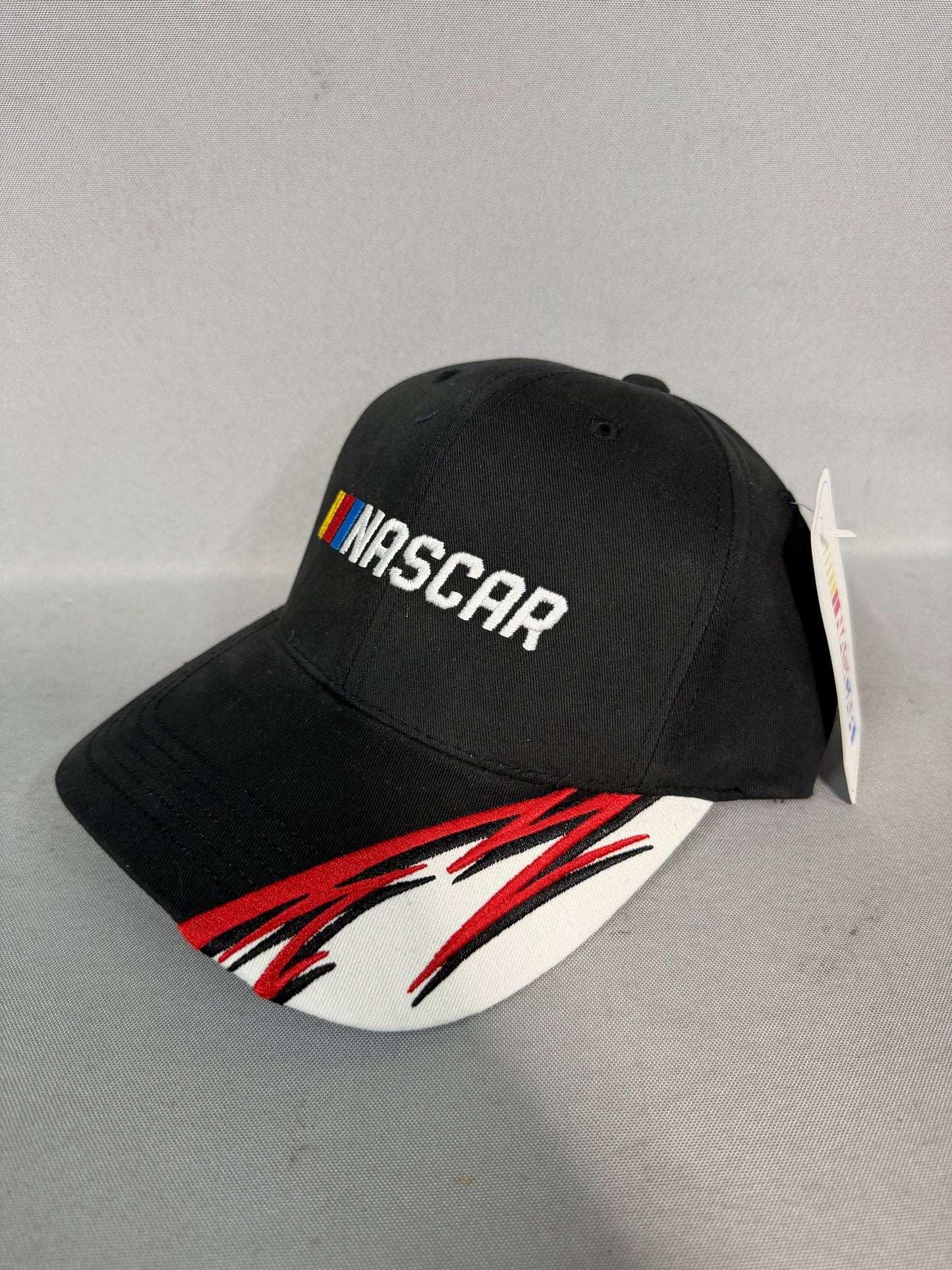 Nascar Logo Black Red and White Adjustable Hat