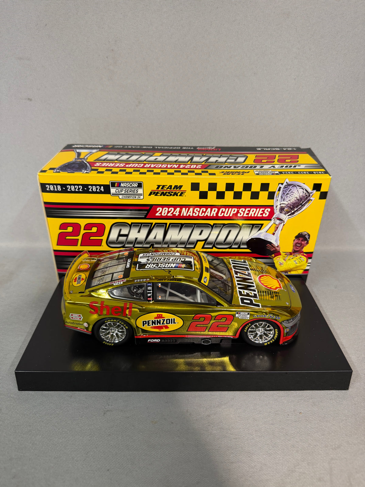 Joey Logano #22 2024 Shell Pennzoil Champion Color Chrome Nascar Diecast