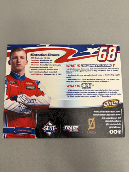 Brandon Brown #68 Sent Galaxy Nascar Hero Card
