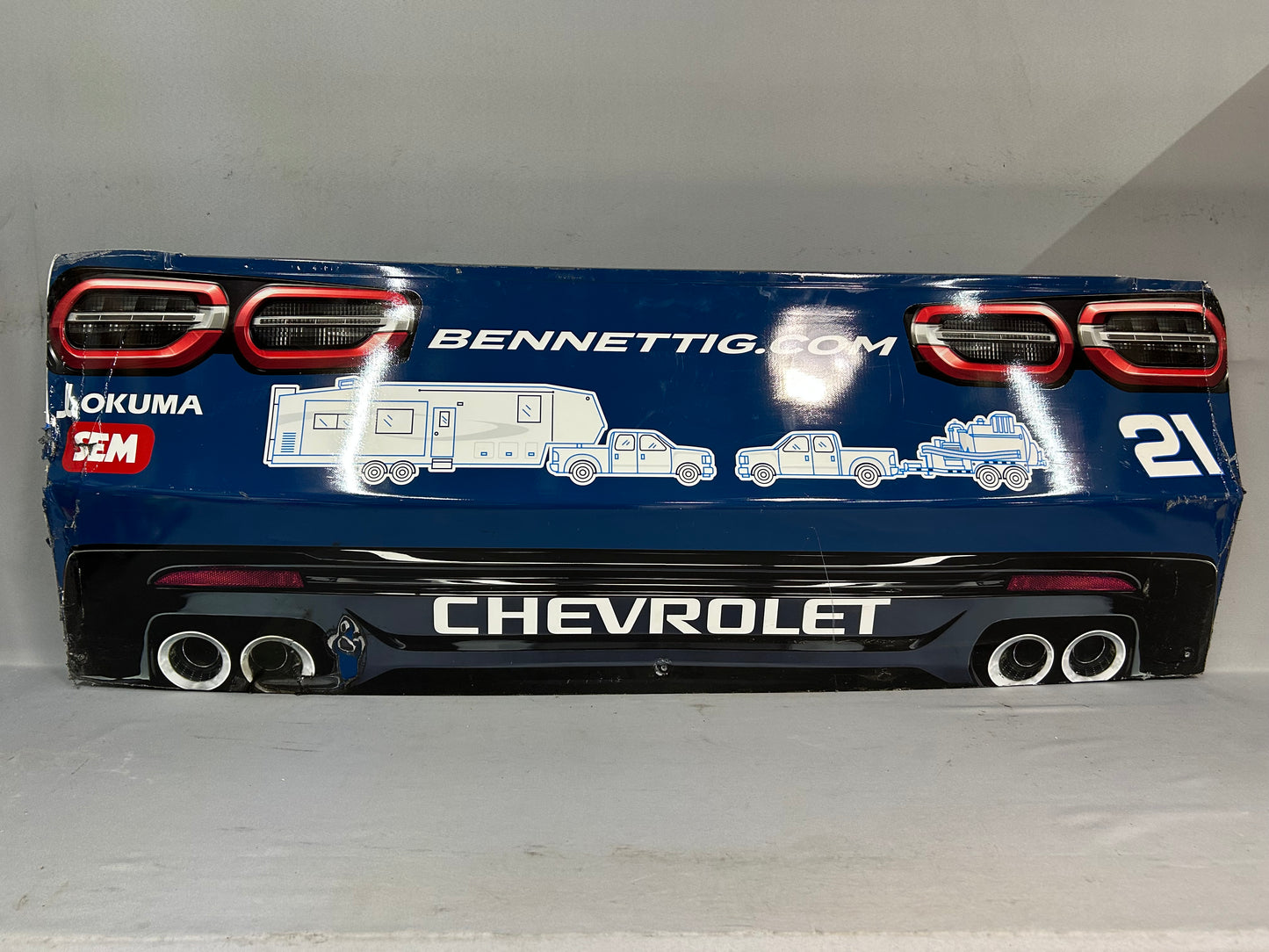 Austin Hill #21 2025 Indianapolis Bennett Transportation Nascar Rear Bumper