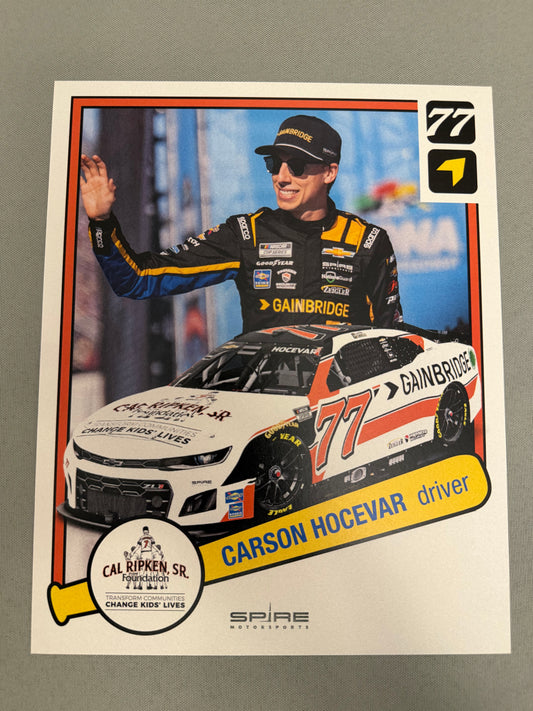 Carson Hocevar #77 2024 Gainbridge Cal Ripken Foundation Nascar Hero Card