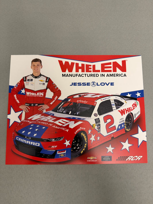 Jesse Love #2 2024 Whelen Patriotic Nascar Hero Card