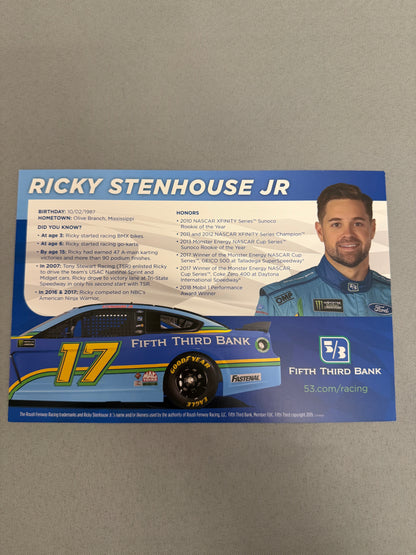 Ricky Stenhouse Jr #17 2019 Fifth Third Bank Nascar Hero Card